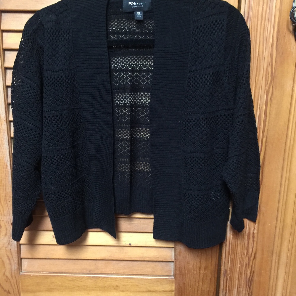 RN Studio By Ronni Nicole Women Black Shrug 1X NWT